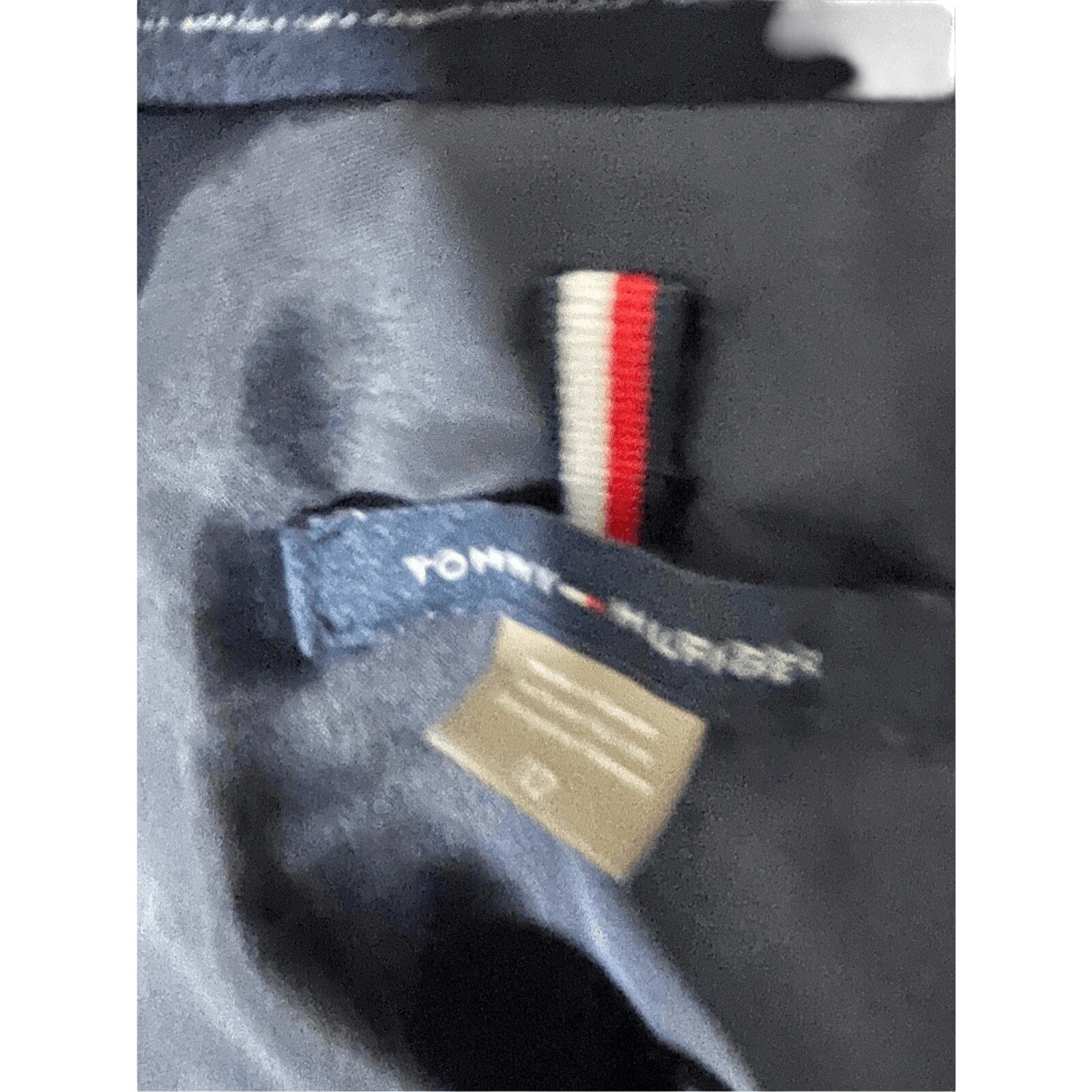 Tommy Hilfiger Women's Pinstriped Navy Open-Front Blazer Jacket 12 Office Chic