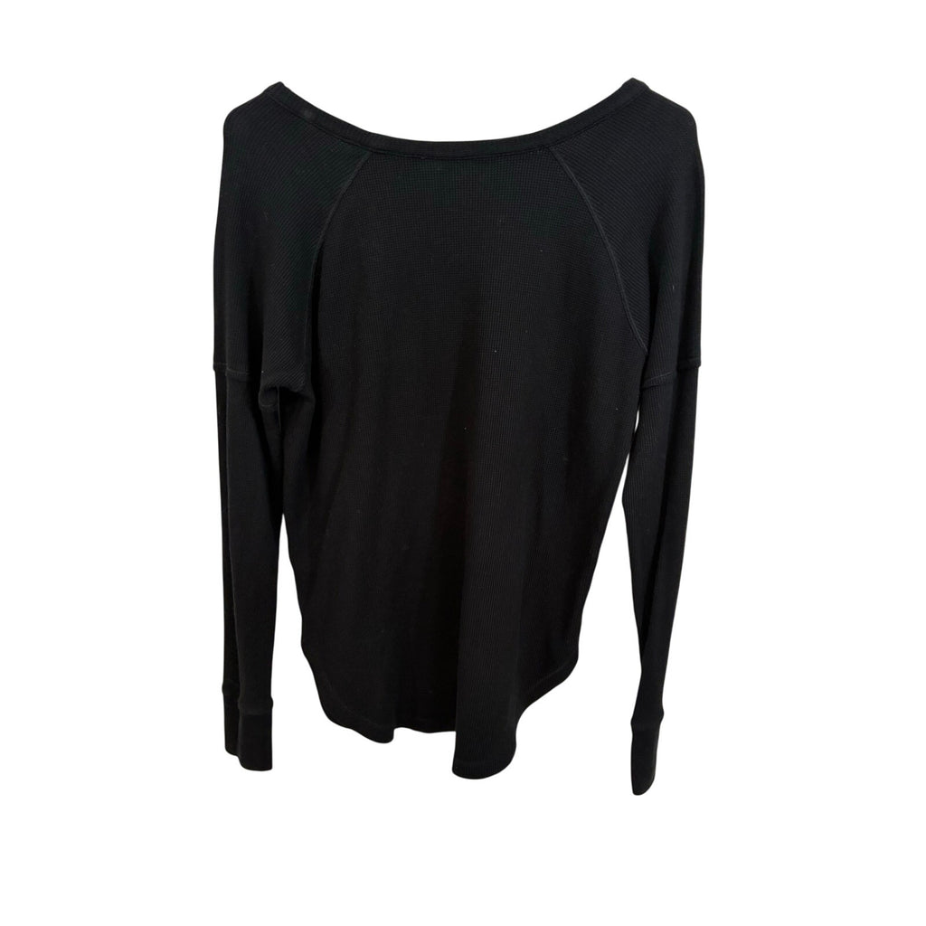 tentree Organic Cotton Waffle Knit Thermal Top Women’s Small Black Gorpcore