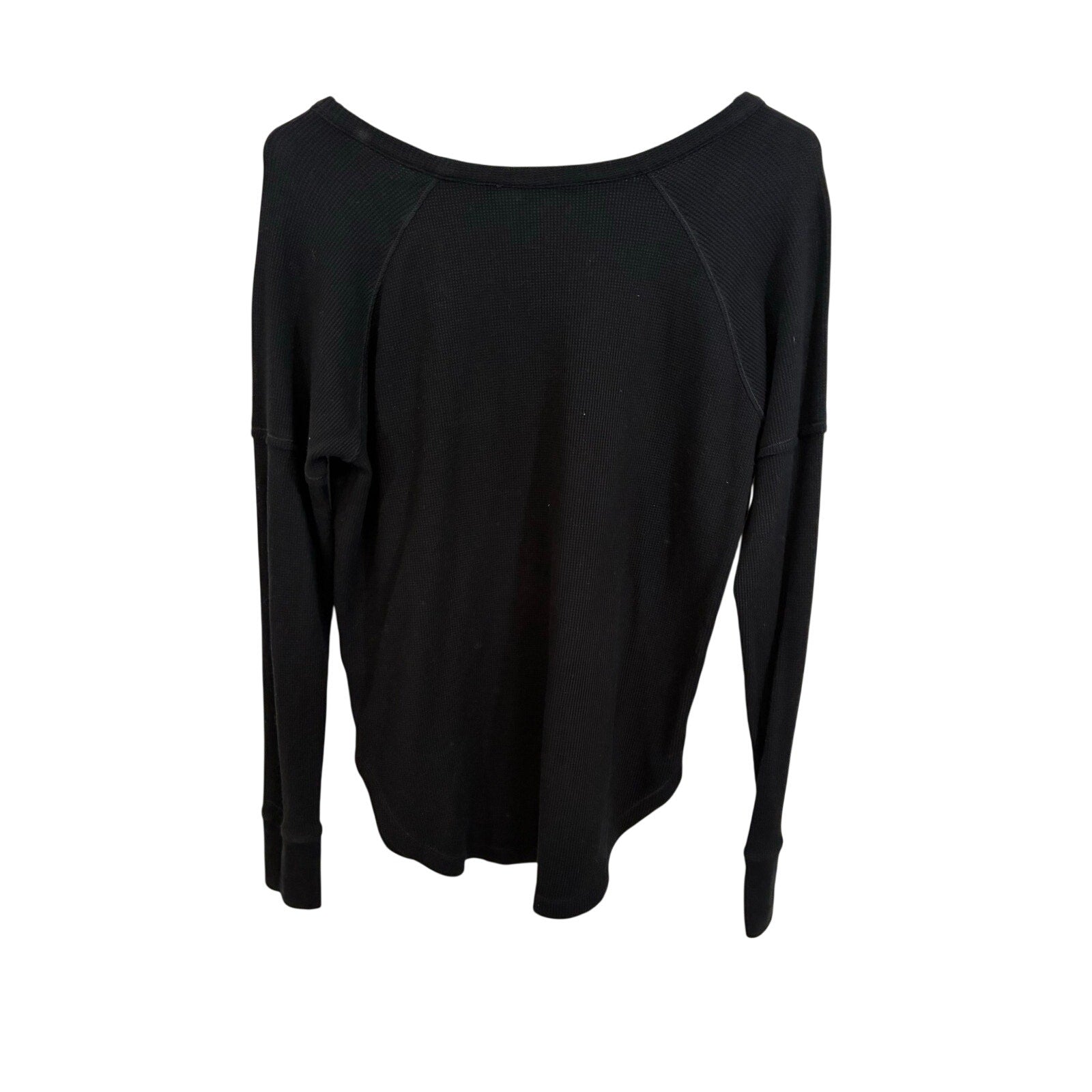 tentree Organic Cotton Waffle Knit Thermal Top Women’s Small Black Gorpcore
