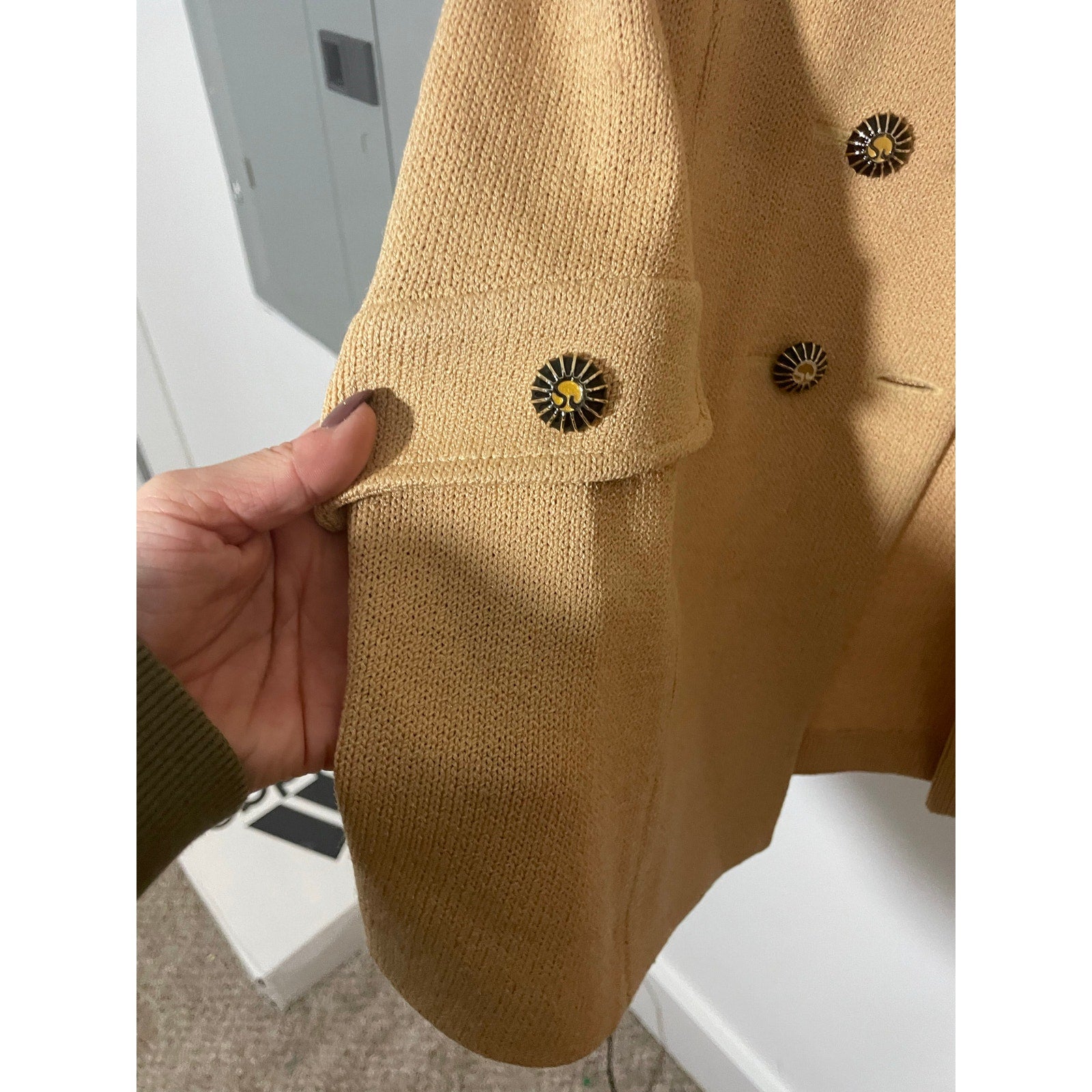 Vintage St. John Collection Santana Knit Blazer Jacket Beige Wool Sz 2 Classic
