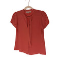 Loft XS Peach Front Button Up Blouse Short Sleeve Preppy Minimalist Babydoll