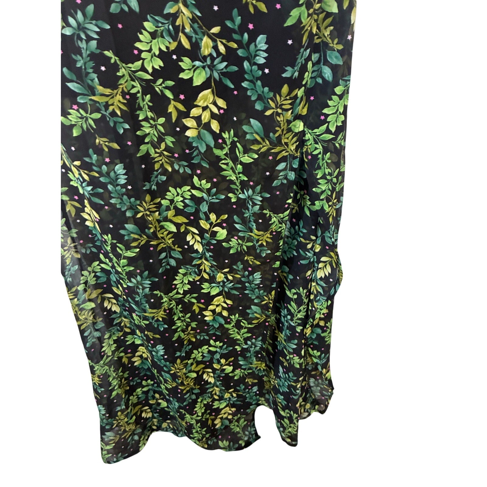 Miami Womens XXS Floral Maxi Dress High Low Hem Sheer Overlay Lined Cottagecore