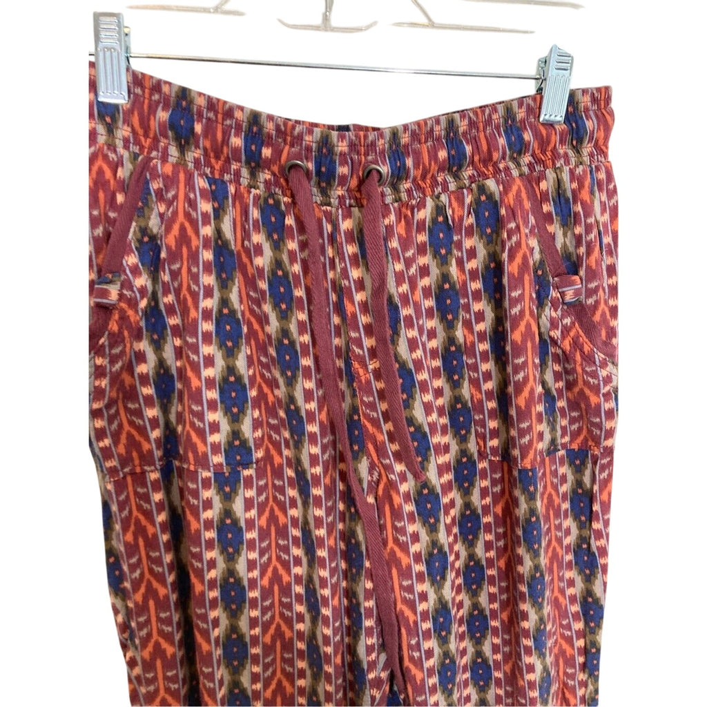 Rewash LA Boho Tribal Print Jogger Pants Womens S Red Festival Hippie Woodstock