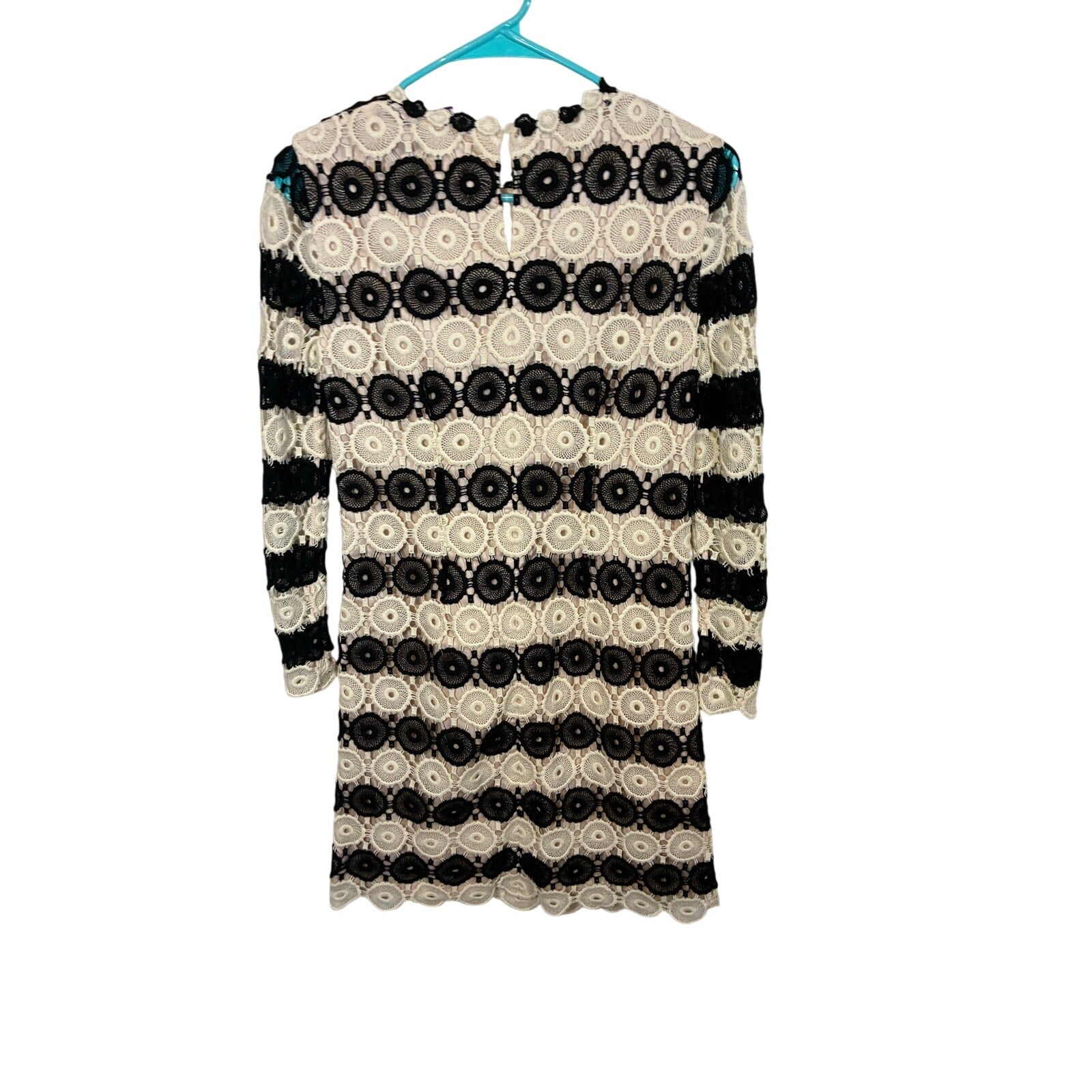 L.K.Bennett Claudine Black Cream Lace Striped Formal Dress 2 Event Corporate