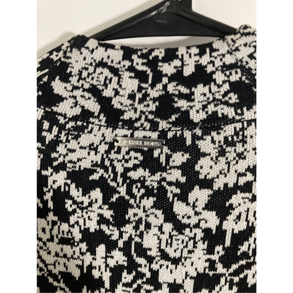Michael Kors XS Printed Bodycon Long Sleeve Monochrome Dress Formal Classy