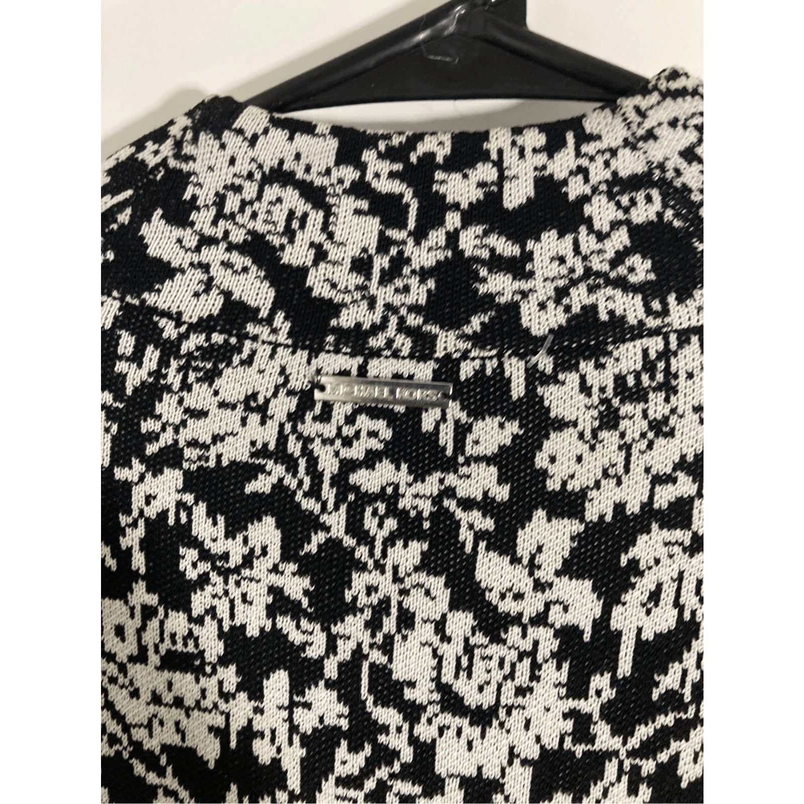Michael Kors XS Printed Bodycon Long Sleeve Monochrome Dress Formal Classy