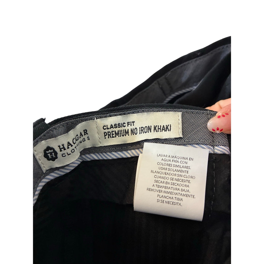 Men’s 44 X 30 Haggar Dress Pants Black Flex Event Corporate Business Holiday