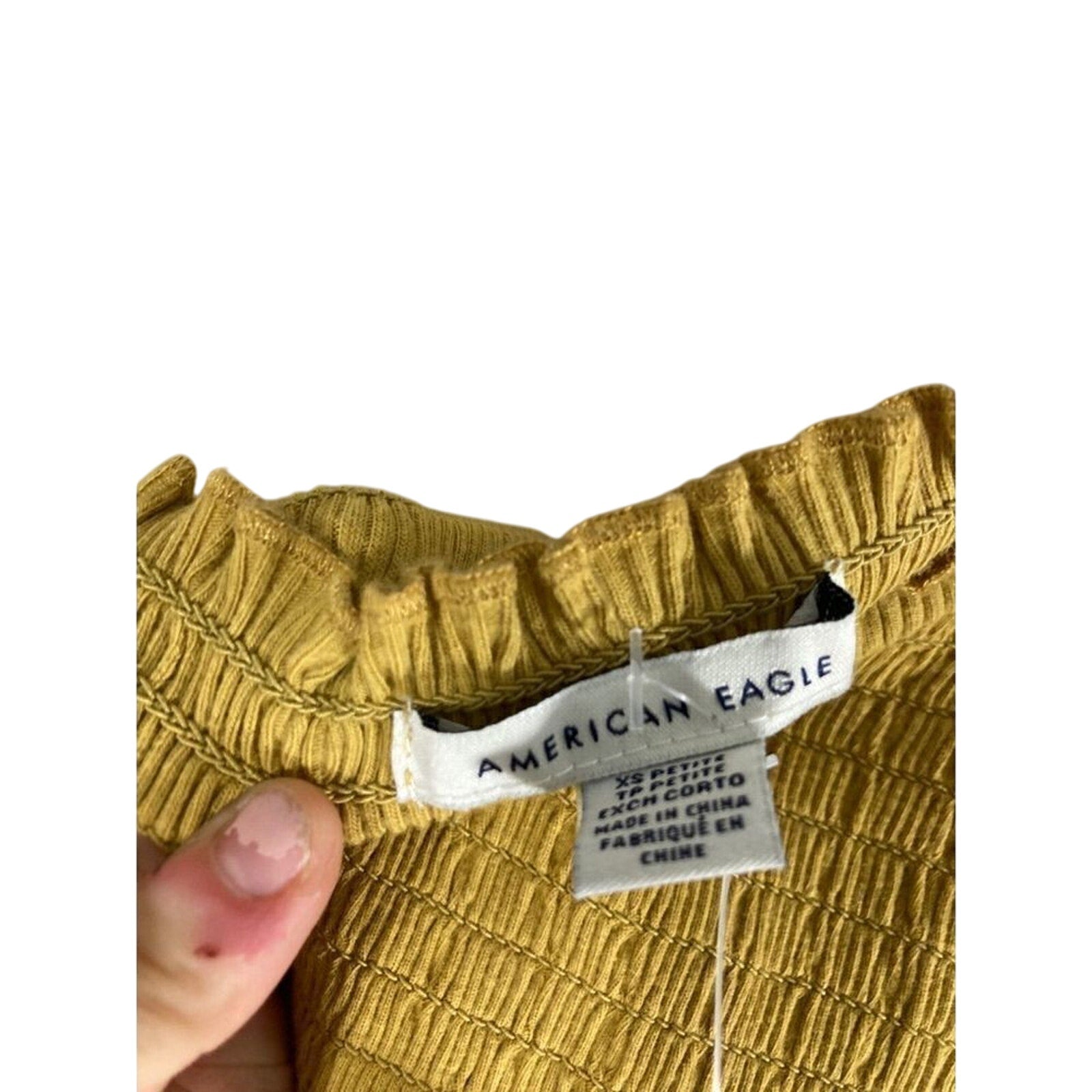 NWT American Eagle Mustard  Bodycon Summer Fitted Mini Dress Western Kidcore XSP