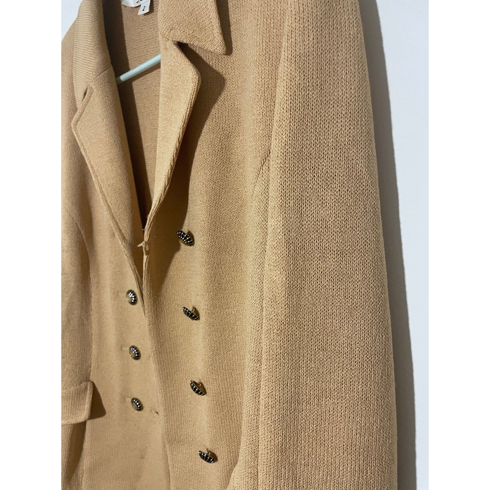 Vintage St. John Collection Santana Knit Blazer Jacket Beige Wool Sz 2 Classic