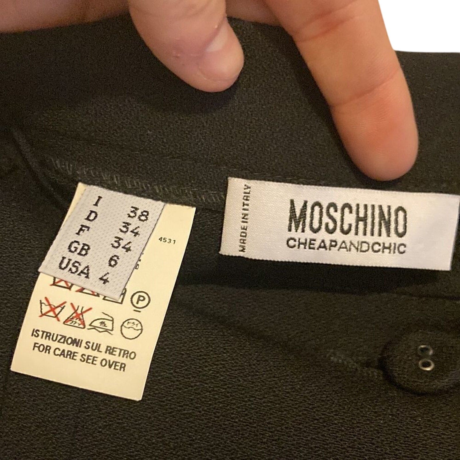Moschino Cheap and Chic Authentic Academy School Girl Grunge Emo Button Up Skirt