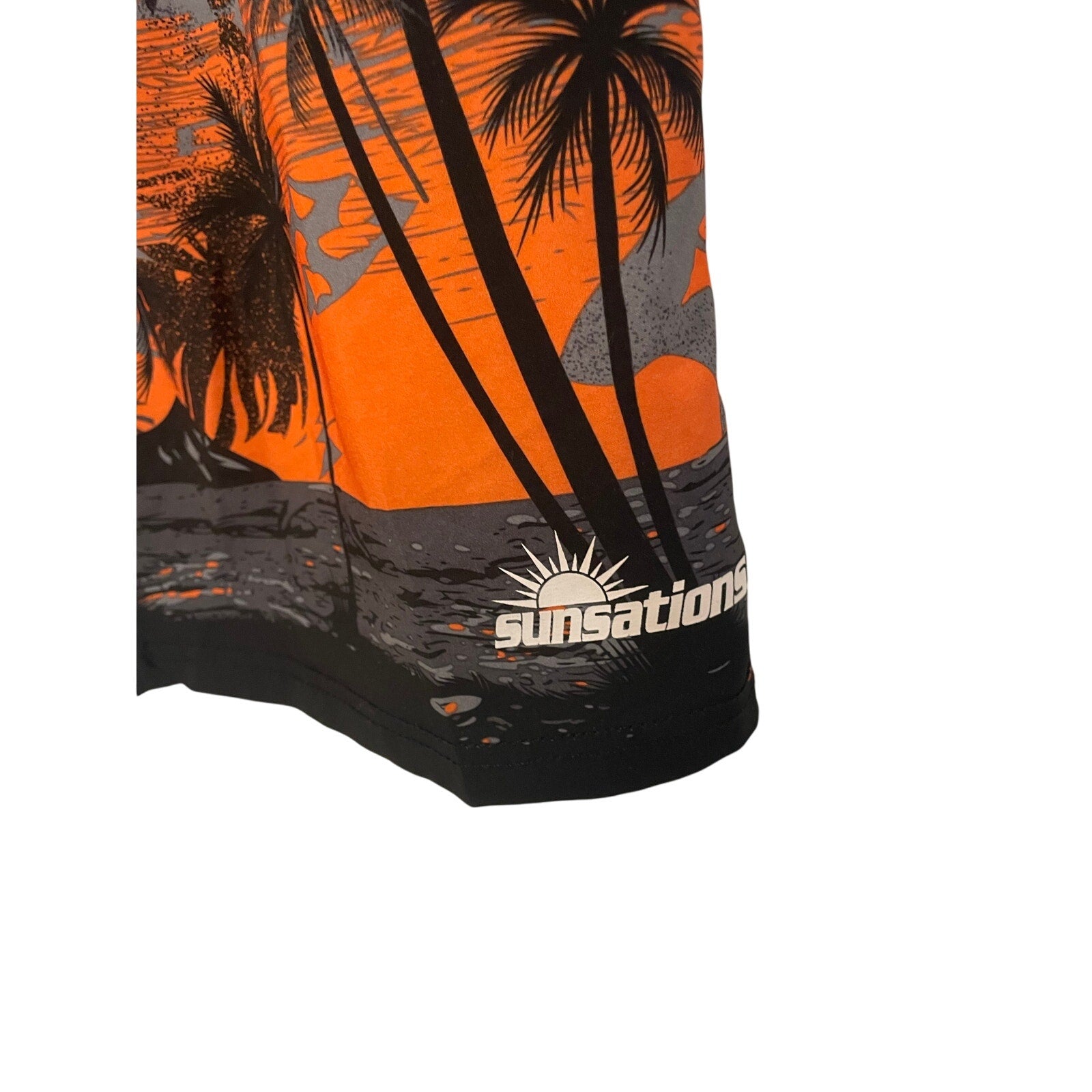 Sunsations Graphic Swim Casual Cruise Vacation Pool Beach Palm Tree Men’s  XL