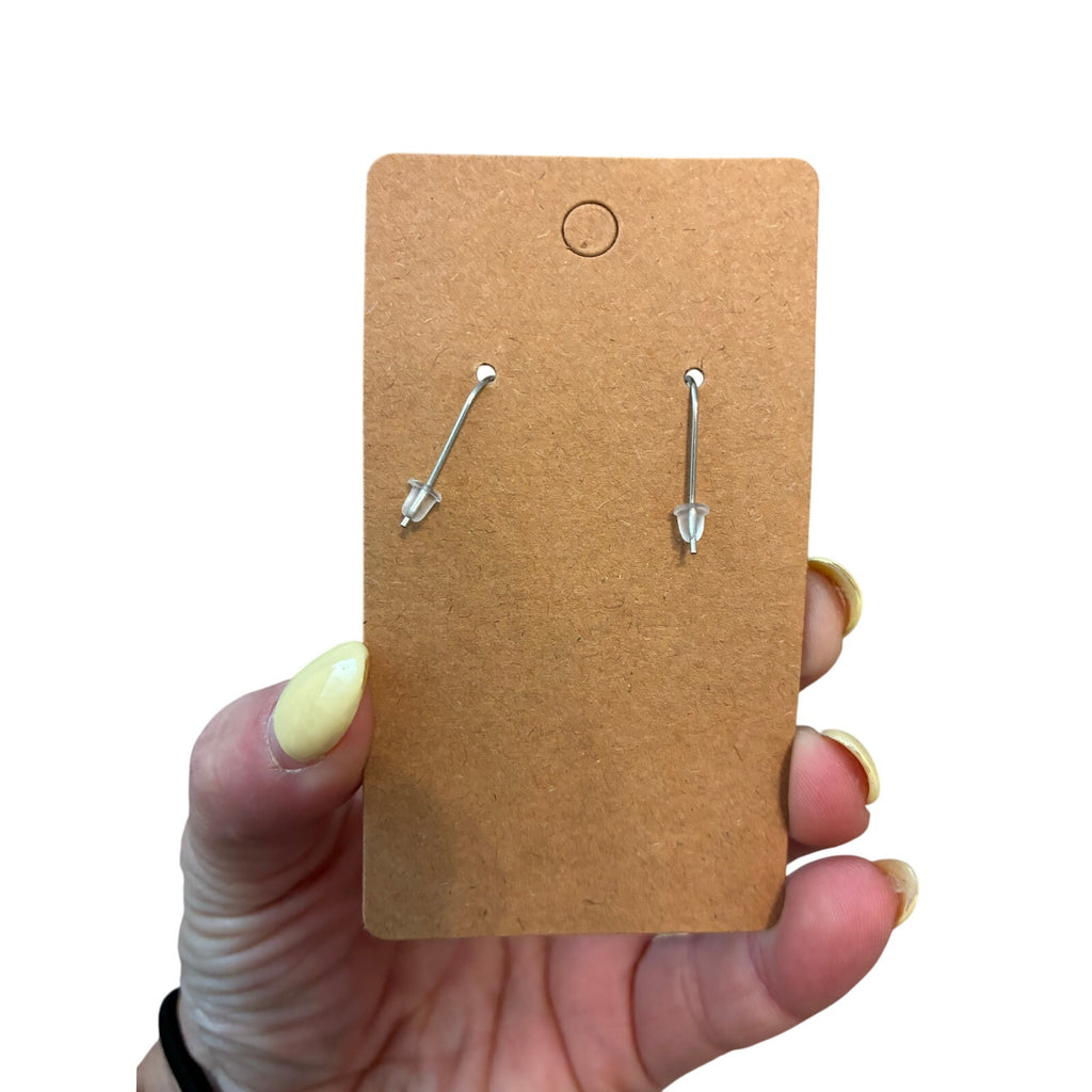 Miracle Pearl Earrings Silver Spiral Eclectic Hippie Women's O/S Retro Boho