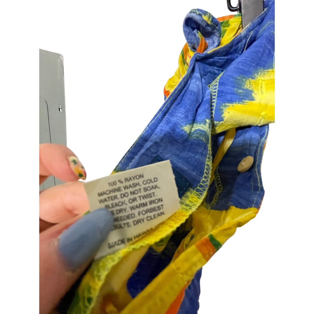 Vintage Jams World Low Tide Blue Yellow Sail Boats Tie Wrap Skirt S Coastal Boho