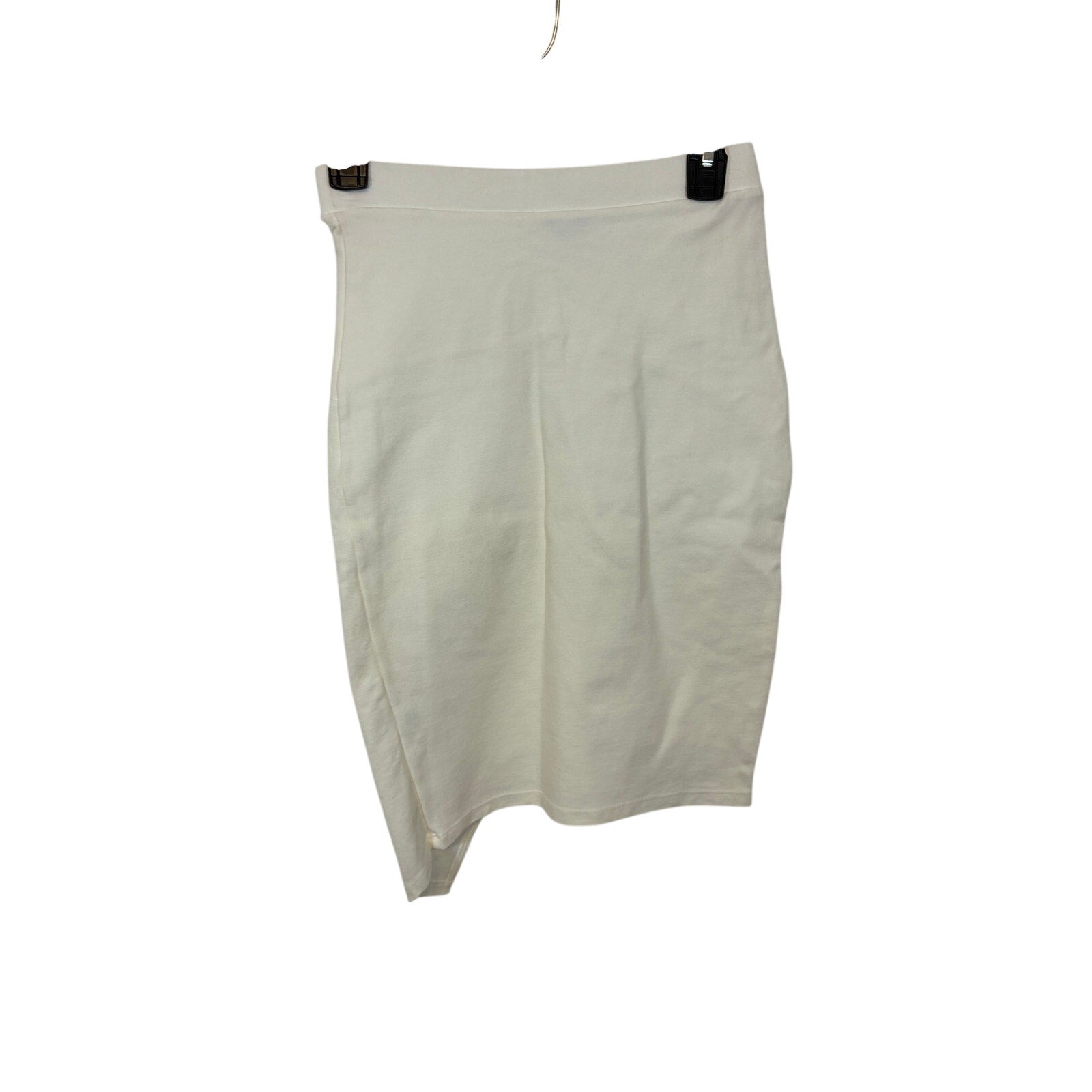 Iris White Ruched Bodycon Skirt Minimalist Chic Medium Preppy Minimalist Office