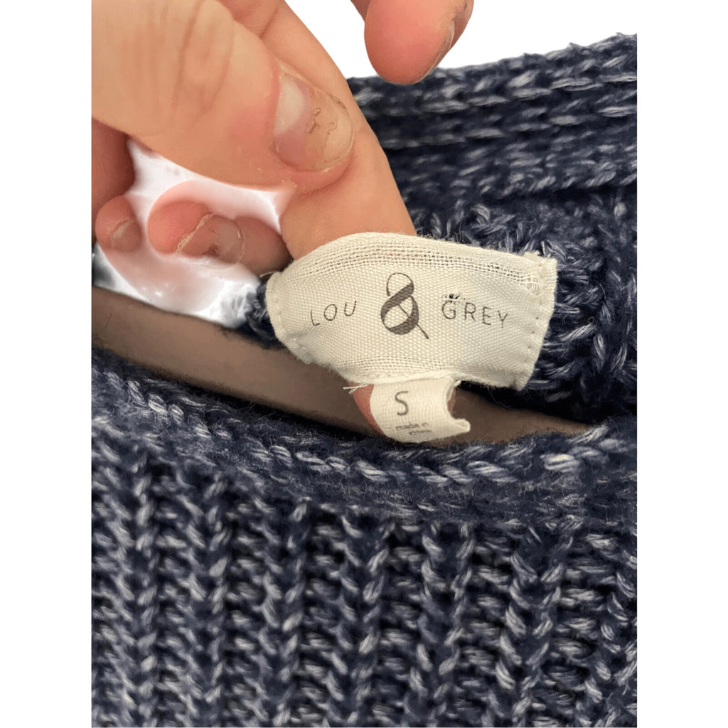 Lou & Grey Womens Sweater Small Blue Long Sleeve Oversized Knit Pullover