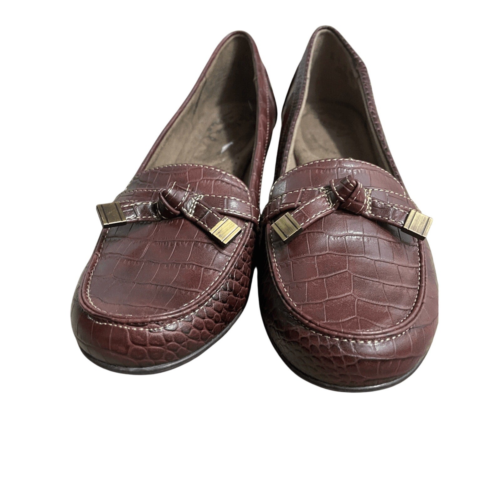 Naturalizer Burgundy Brown Leather Tasseled Loafers Old Money Comfort Sz. 8