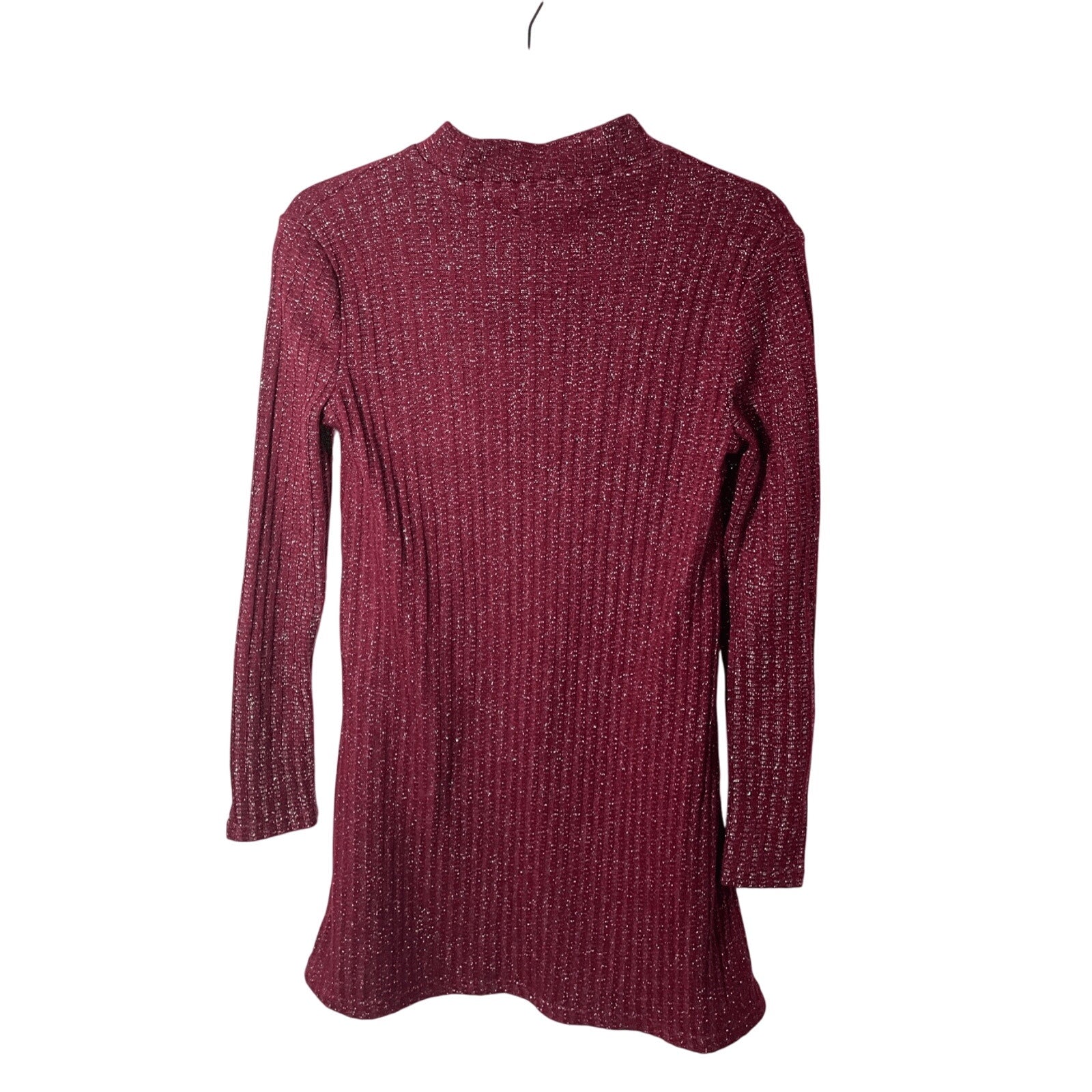 NWT Urban Outfitters Wine Burgundy Shimmer Mock Neck Long Sleeve Dress