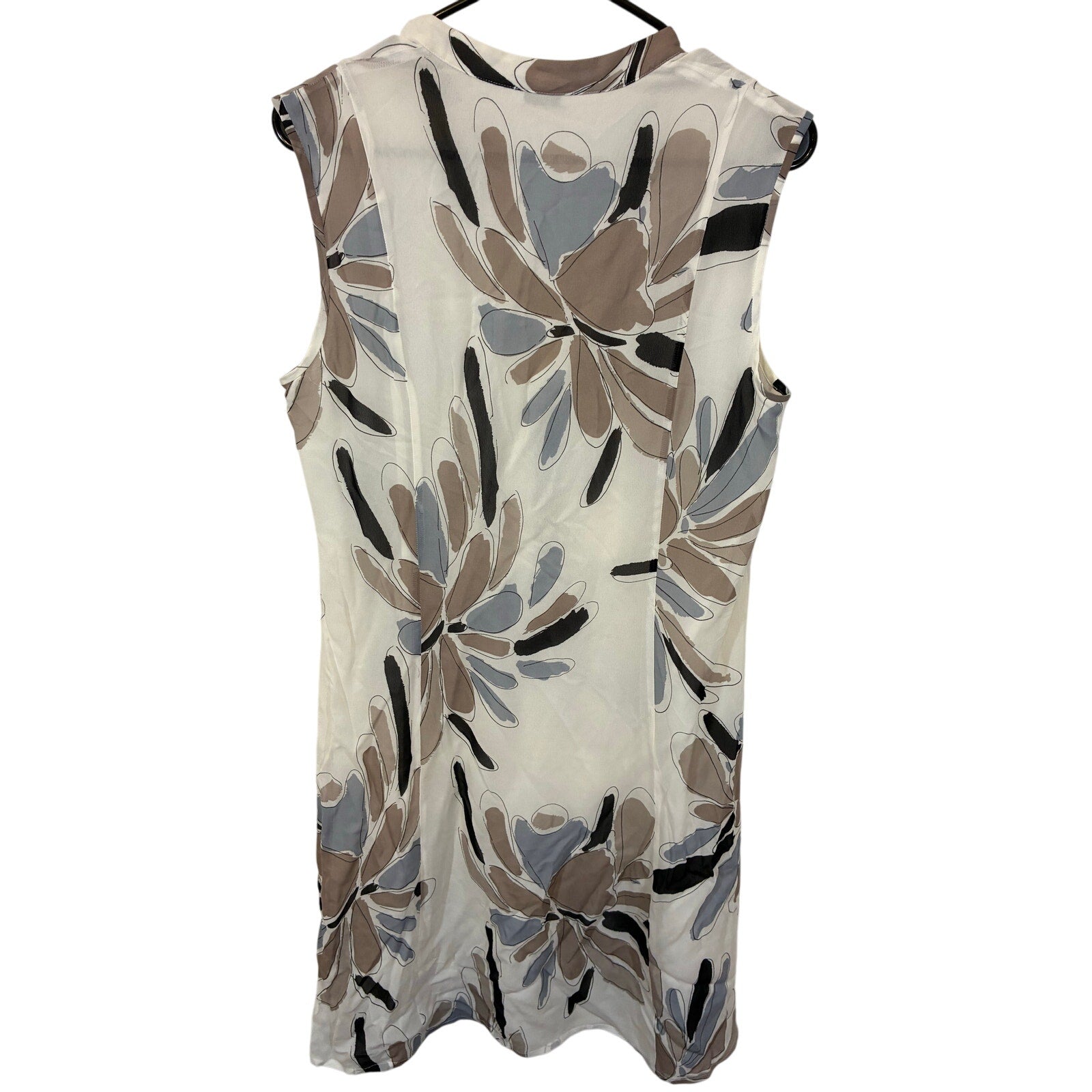 Peserico Italian Sleeveless Rayon Dress Soft Neutral Floral Print EU 44 S02498A