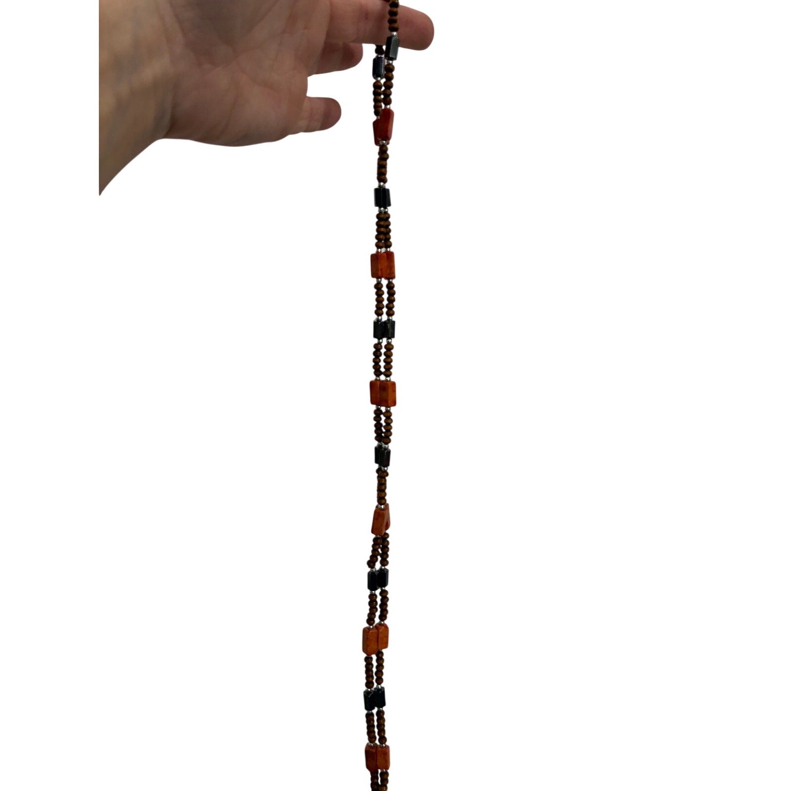 Wrap Bracelet  Burnt Orange Abalone Magnet Wrap  Boho Style adjustable