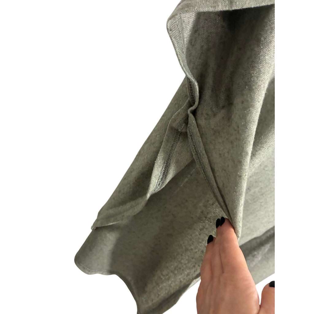 Do Everything In Love Linen Gauzy Olive Green Lagenlook Drop Sleeve Top Artsy OS