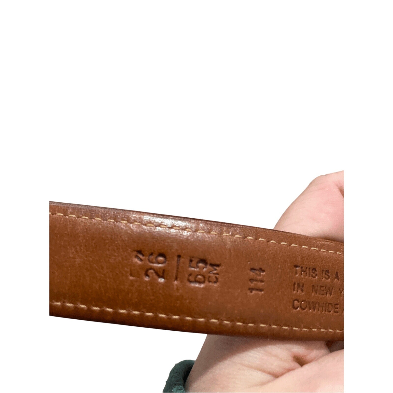 Vintage Coach Women's Brown Leather Quiet Luxury Belt 26IN/65CM