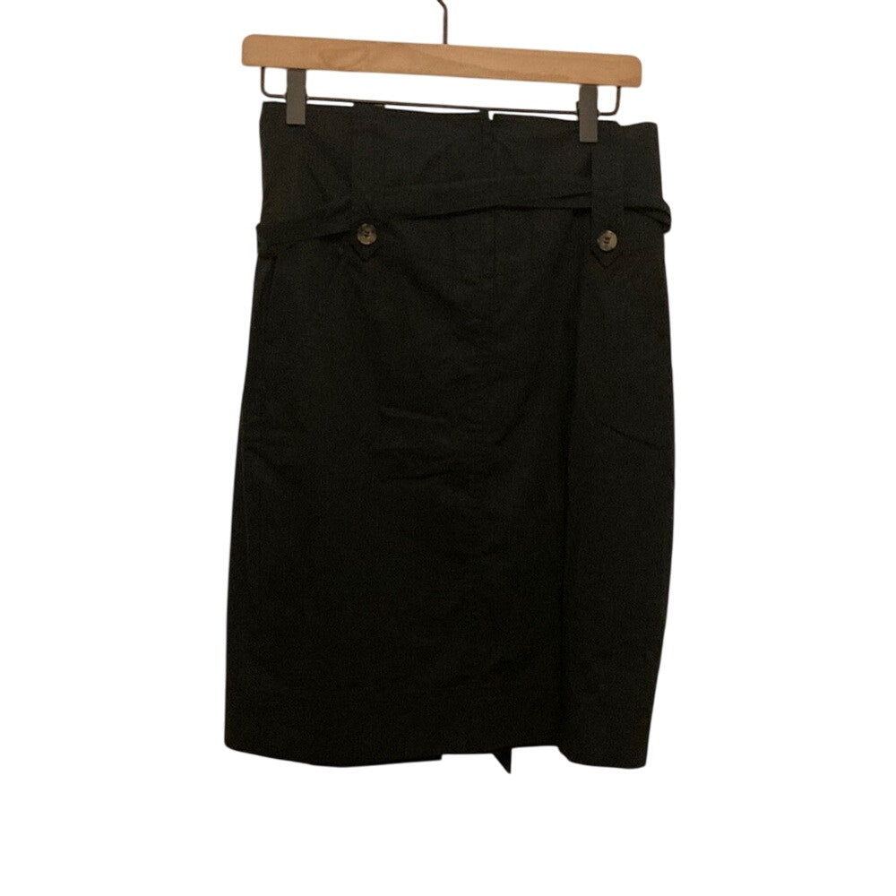 Theory Button Belted Accent Retro 60's Fit Pencil Skirt  Formal Jackie Kennedy