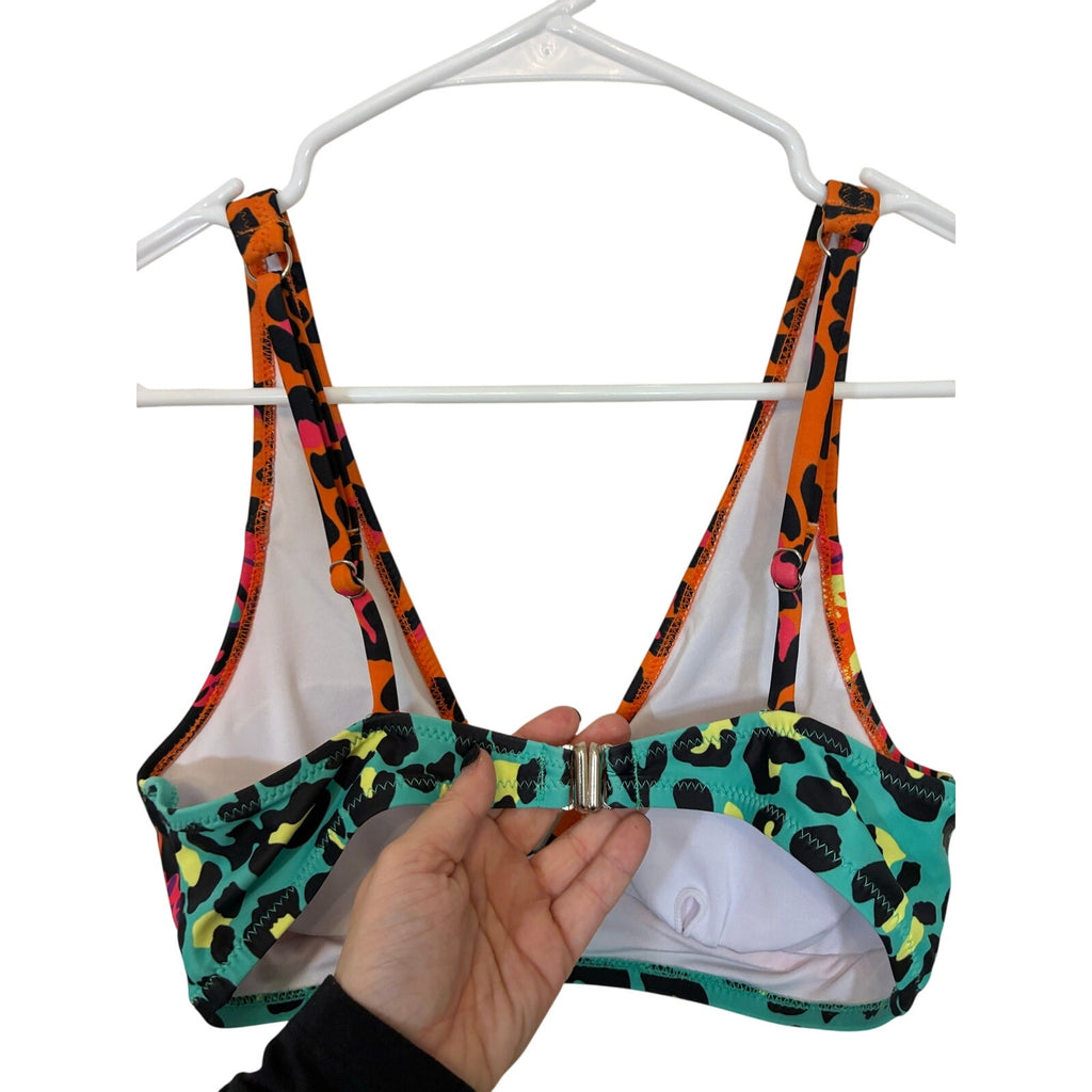 popvil Women's Floral Print High Waisted V Neck Two Piece Swimsuit, Floral-1, S