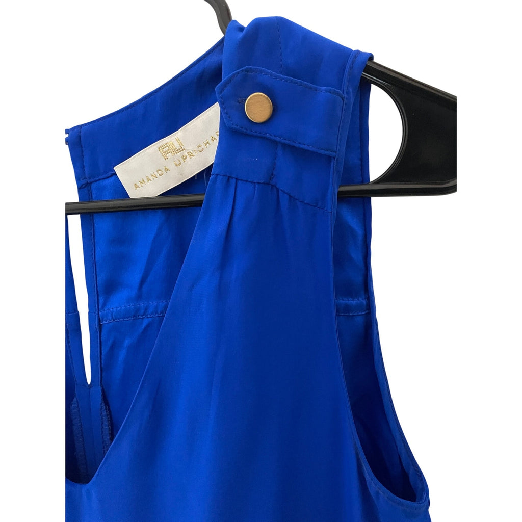 Amanda Uprichard Silk Royal Blue Preppy Cruise Vacation Bold Michaela Romper