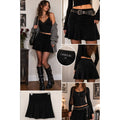 Vintage Joey B Women's Suede Fit and Flare Y2K Emo Grunge Goth Skirt Sz S