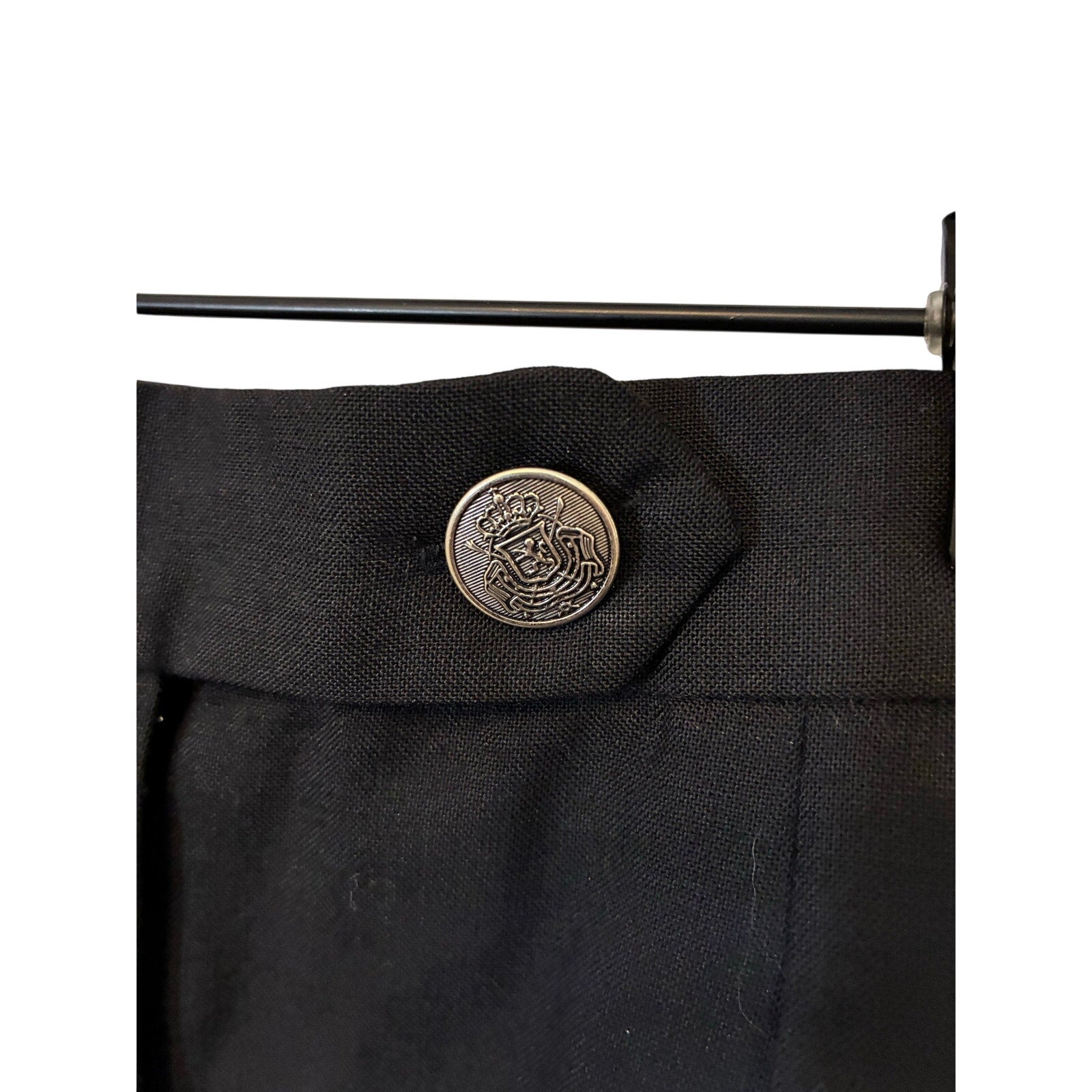 Vintage Liz Claiborne Wool Blend Trousers Women's Black High Rise Pleated Pants