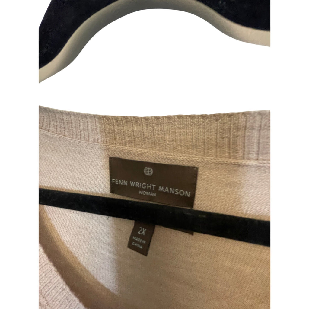 Fenn Wright Manson Academia Country Club M Brown Merino Wool Preppy Sweater 2X
