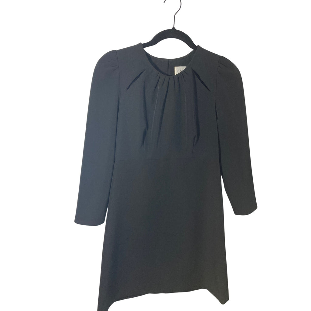 Milly Black Bodycon Formal Prom Homecoming Fancy Fitted Long Sleeve Dress SZ 2
