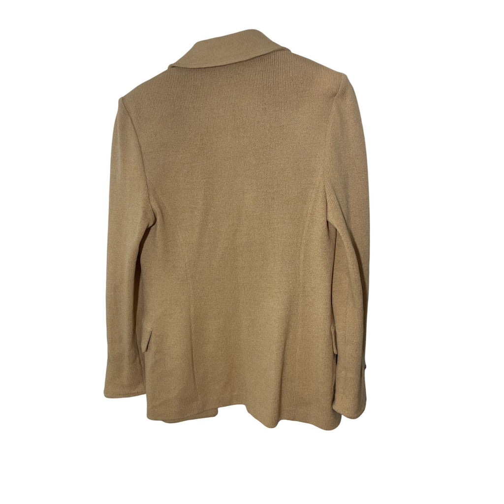 Vintage St. John Collection Santana Knit Blazer Jacket Beige Wool Sz 2 Classic