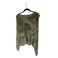 Lucky Brand Green Camo Pullover Crew Neck Sweater Oversized Size S