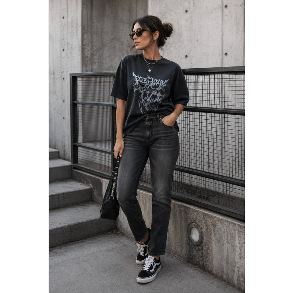 Closed Denim Jeans Women 29 Black Skinny Pusher Baker Jeans Candiani Minimal Emo