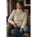 Eddie Bauer Vintage Fisherman Ribbed Lambswool Cream ModestTurtleneck SZ L
