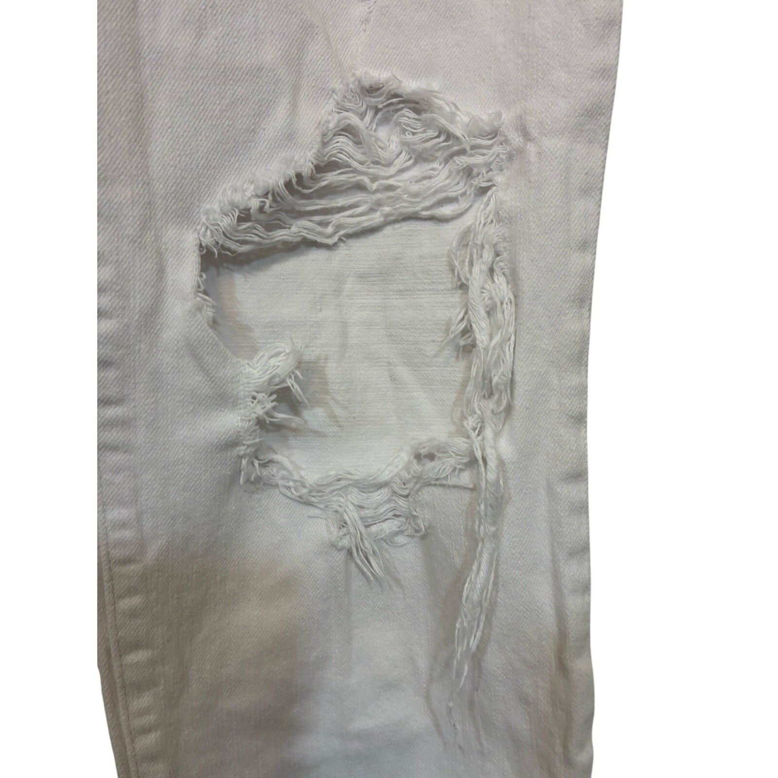 Pistola Denim Straight Leg Sz 26 White High Rise Distressed Tapered Mom Jeans