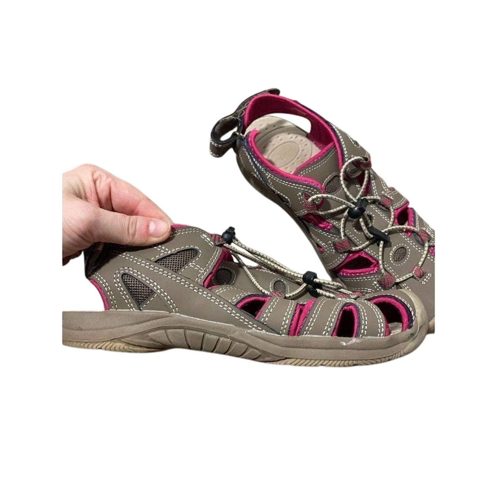 Eddie Bauer Marky Gorpcore Utility Hiking Sandal Pink Brown Closedtoe Watersport