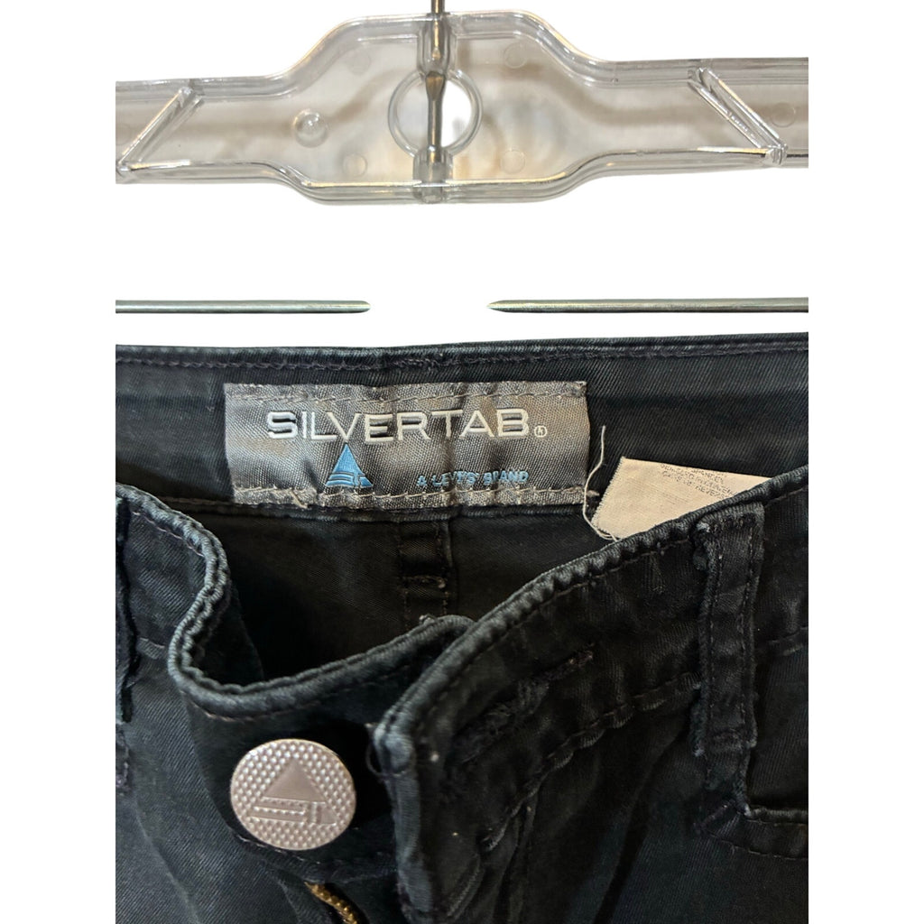 Levi’s SilverTab Black Denim Shorts Women’s Size 5/27 Y2K Stretch Low Rise