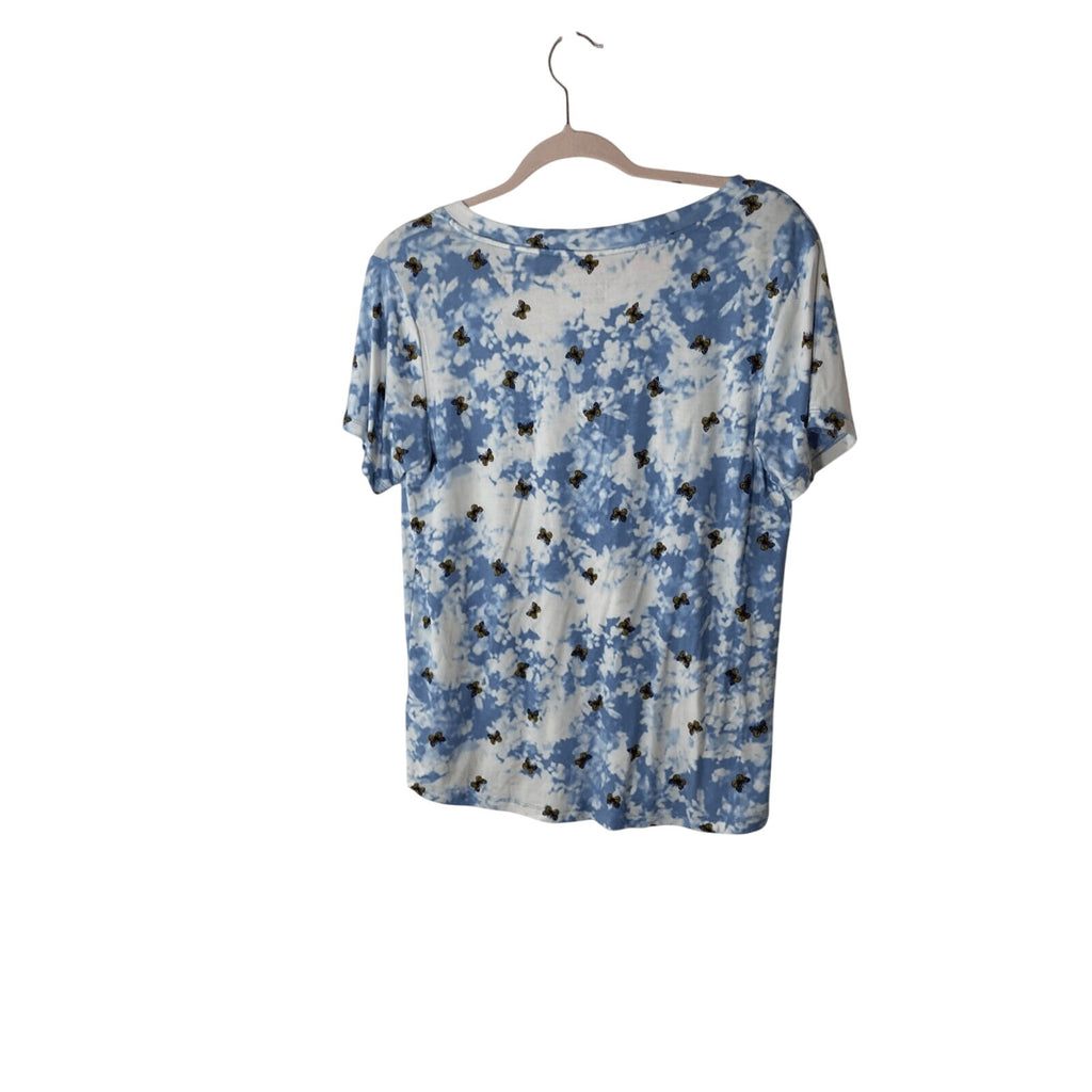 No Boundaries In The Clouds Butterfly Soft Printed Novelty Print Short Sleeve