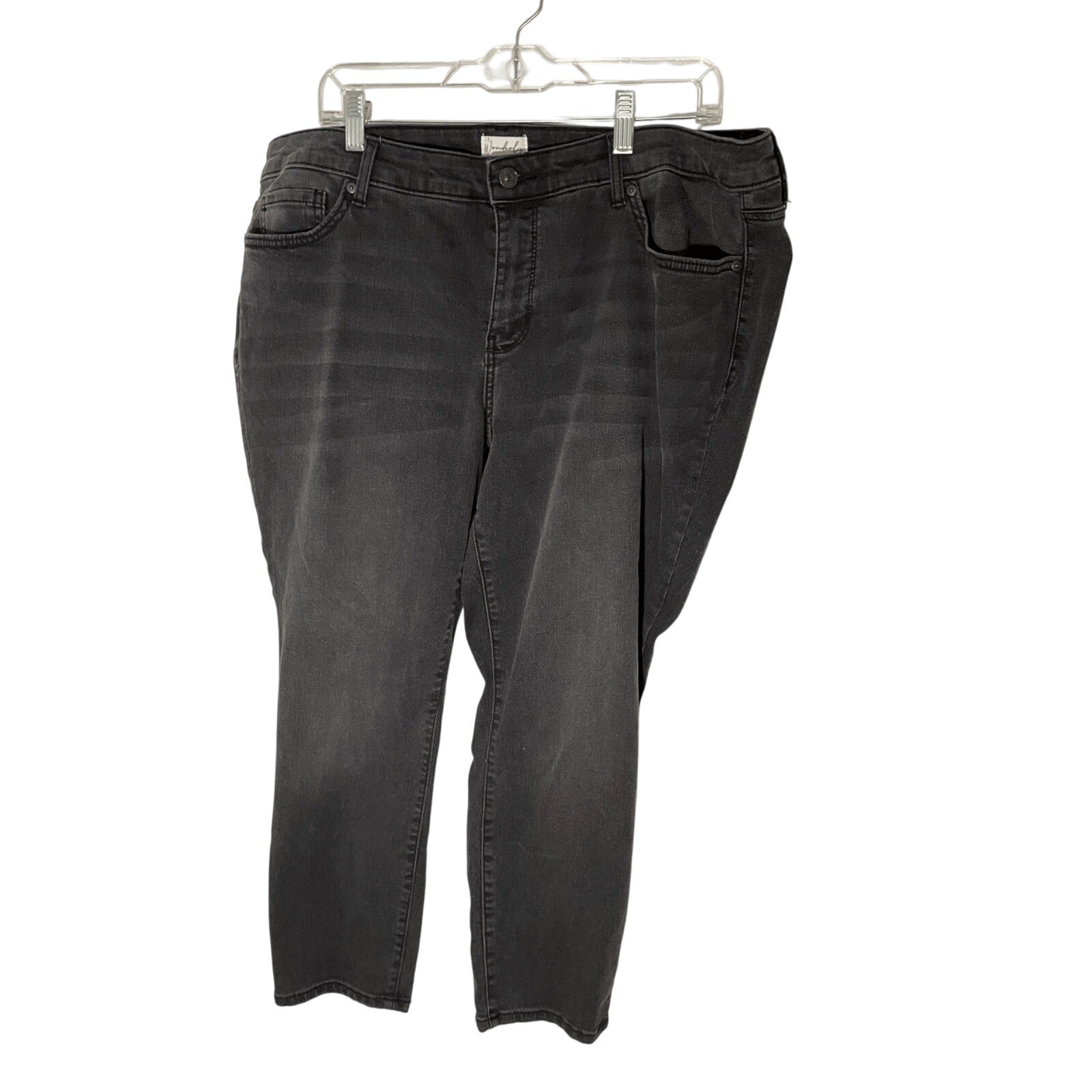 Wonderly Mid Rise Black Skinny Cropped SZ 18 Casual Denim Kidcore Teacher Denim