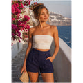 Express Navy Belted Shorts Women’s 4 Shortie High Rise Coastal Tailored Preppy