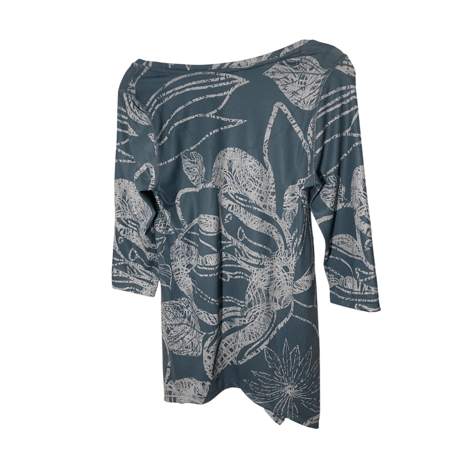 Soft Surroundings Tropical Print Long Sleeve Women's BodyCon Floral Boho Dress