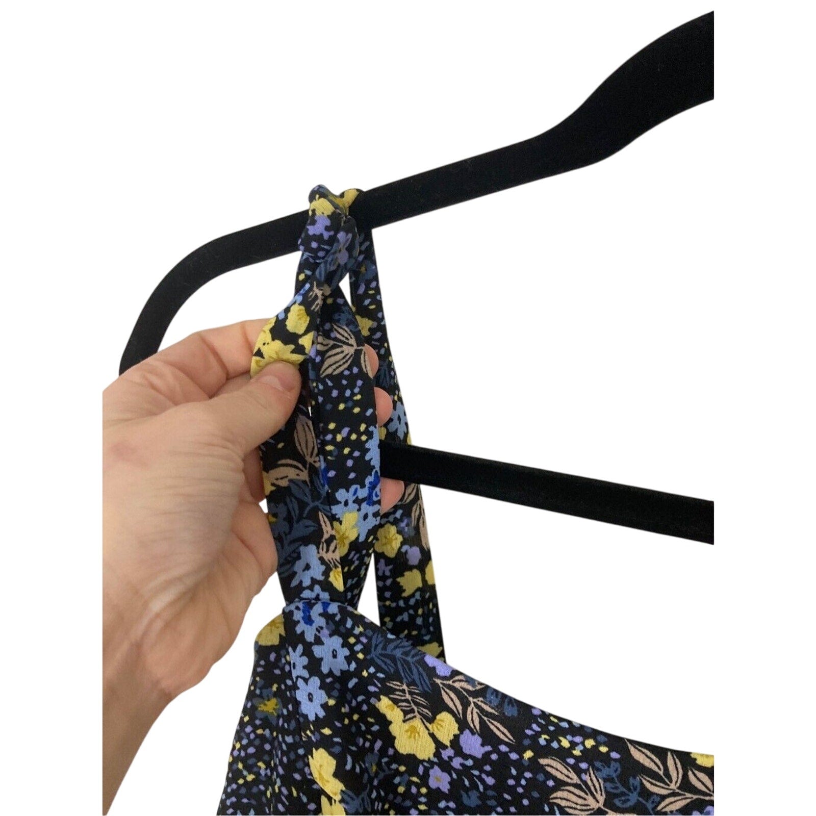 June & Ivy Floral Cottagecore Croquette Whimsy Floral Tie Spaghetti Sundress