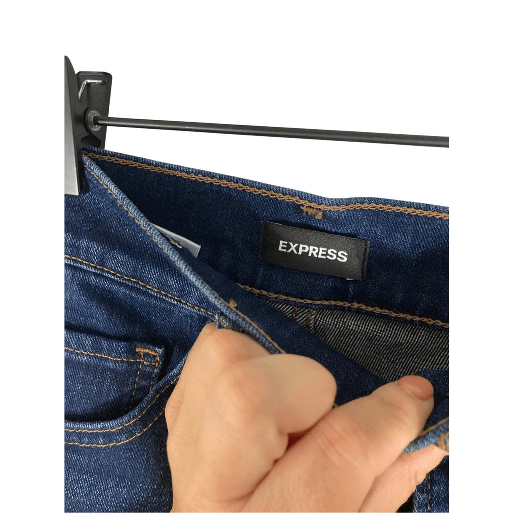 NWOT Express Slim Super High Rise Straight Lag Dark Wash Jeans