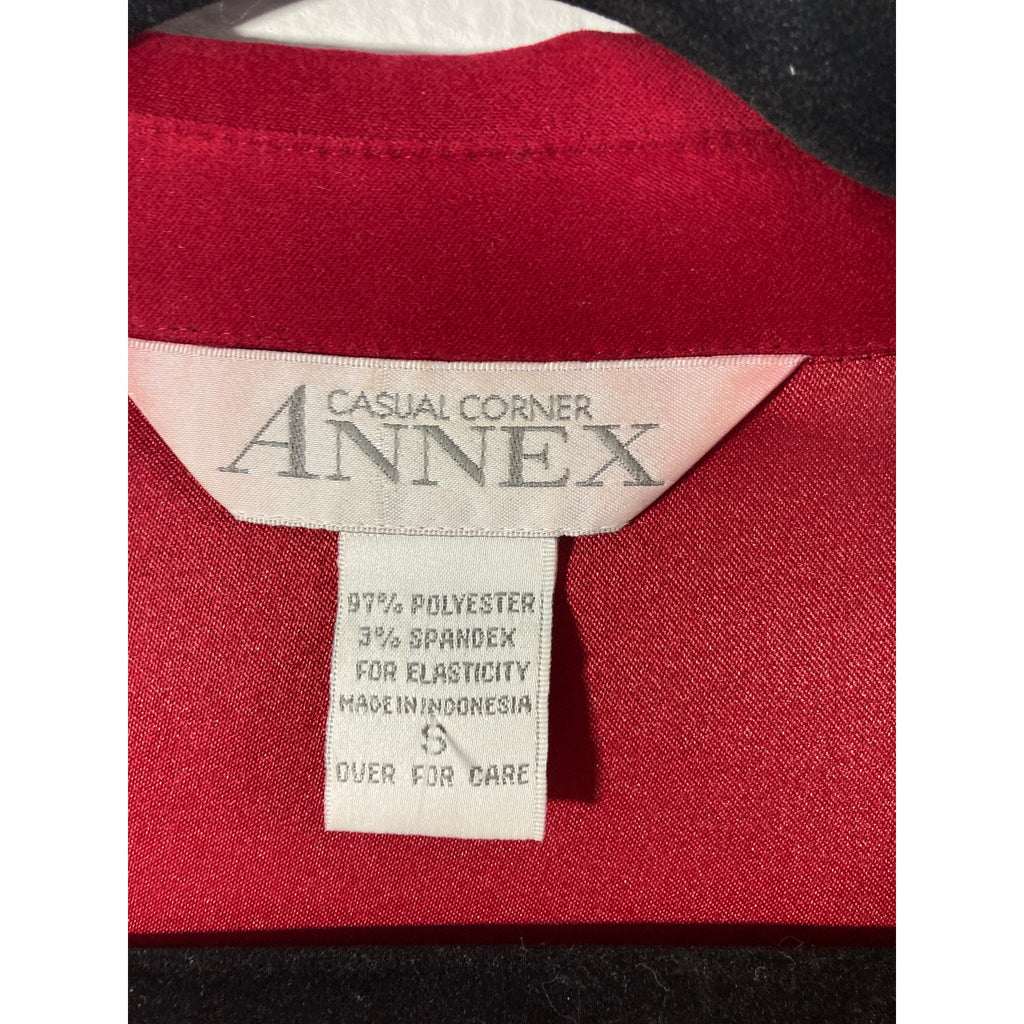 Casual Corner Annex Faux Suede Red Funky Y2k Lover Feminine 70's Button Jacket