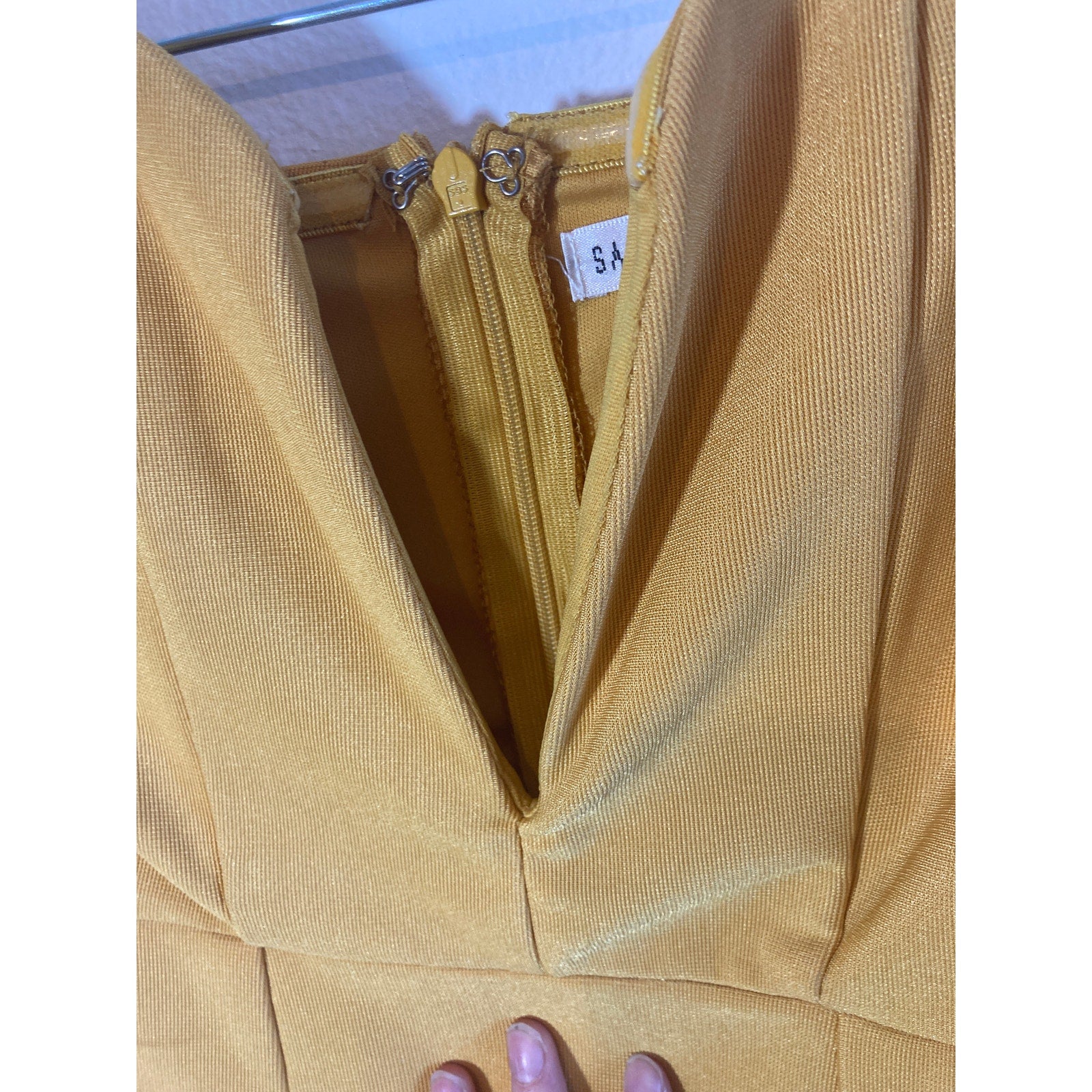 Saint + Secrets Dressy Gold Romper S Ruffle Scalloped Cocktail One-Piece Holiday