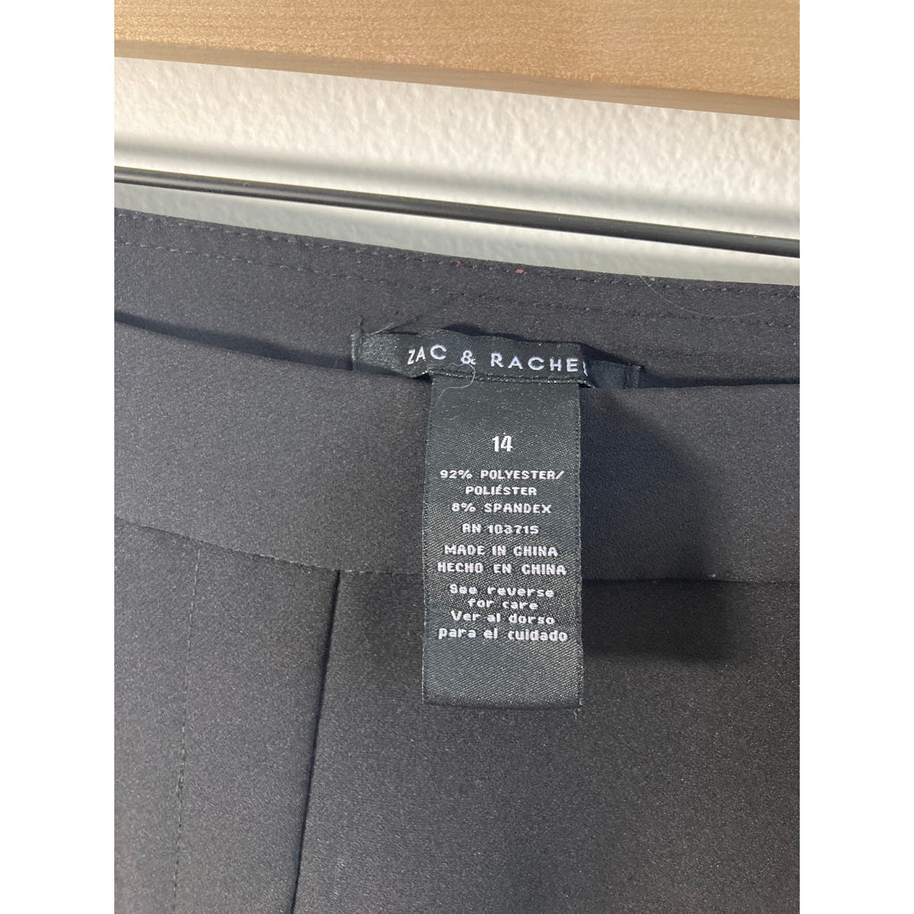 Zac & Rachel Black Cropped Dress Slacks SZ 14