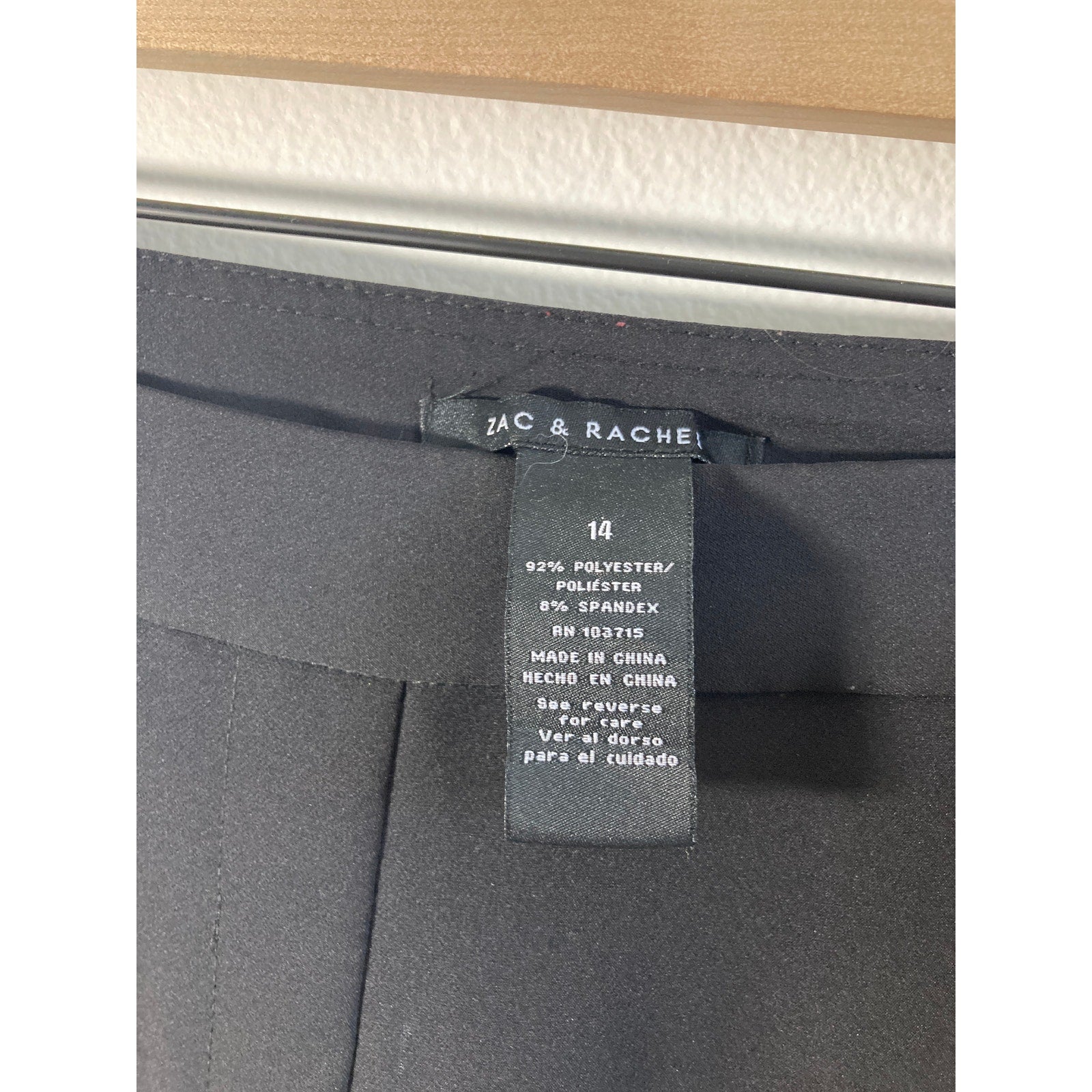 Zac & Rachel Black Cropped Dress Slacks SZ 14