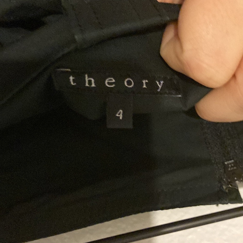 Theory Button Belted Accent Retro 60's Fit Pencil Skirt  Formal Jackie Kennedy
